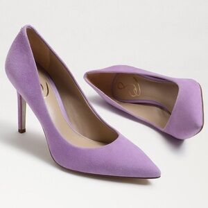 Sam Edelman Hazel Suede Pointed-Toe Pumps Heels Lavender Purple Size 9